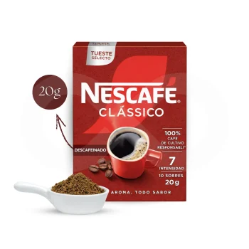NESCAFÉ® Instant Coffee Clássico Decaf 10 un.