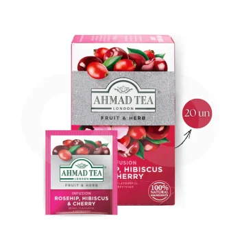 AHMAD TEA® Tea Rosehip, Hibiscus & Cherry 20 un.